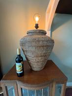 Zeldzame XXL Birma rotan lamp – vintage boho jaren ’70, Overige materialen, 50 tot 75 cm, Bohemian, Ophalen of Verzenden
