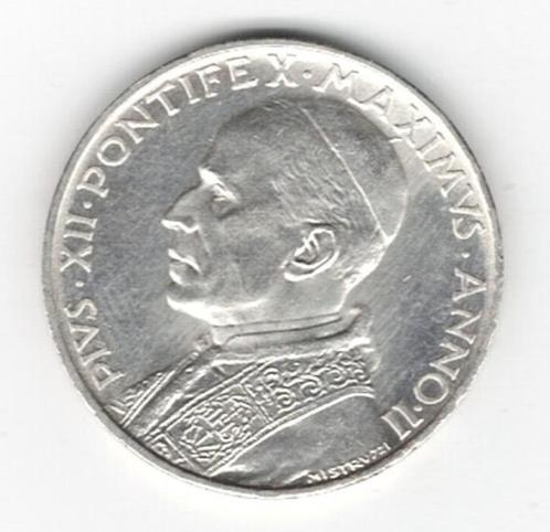 25-1754 Vaticaan 5 lire 1940, Postzegels en Munten, Munten | Europa | Niet-Euromunten, Losse munt, Overige landen, Zilver, Verzenden