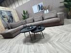 ZGAN XXL Ribstof Hoekbank - Taupe - 385 x 225, Ophalen, Hoekbank, 300 cm of meer, Zo goed als nieuw