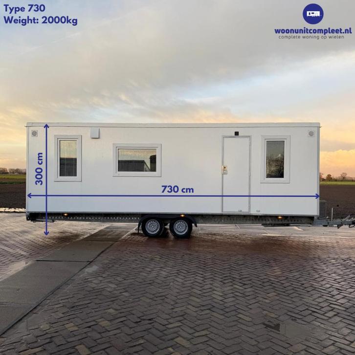 Mobiele woonunit 730 TE KOOP, Zakelijke goederen, Machines en Bouw | Keten en Containers, Ophalen
