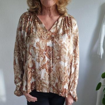 Mos Mosh Koa Poppy blouse. Maat 40/42. Crème/bruin beschikbaar voor biedingen