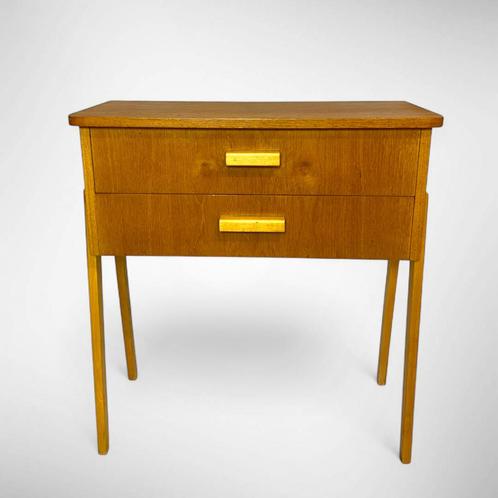 Vintage kastje / nachtkastje met 2 lades, Huis en Inrichting, Kasten | Ladekasten, Gebruikt, Minder dan 100 cm, 50 tot 100 cm