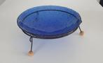 Blauwe glazen fruitschaal schaal pootjes 29cm onbeschadigd, Huis en Inrichting, Woonaccessoires | Schalen en Manden, Ophalen, Schaal