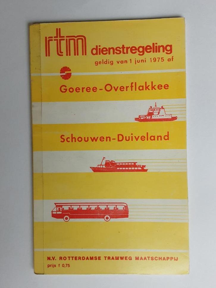 RTM  GOEREE-O.SCHOUWEN-D.DIENSTREGELING INGAANDE 1 JUNI 1975, Verzamelen, Spoorwegen en Tramwegen, Gebruikt, Bus of Metro, Boek of Tijdschrift