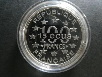 Frans munt 100 Frans/15 Ecus met St Marcus Kathedraal proof beschikbaar voor biedingen