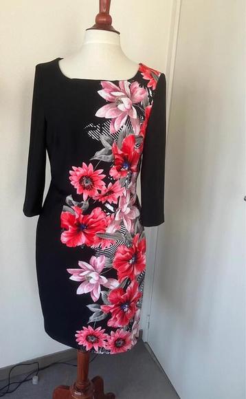 Frank Lyman elegante jurk zwart/bloemenprint 3/4 mouw 40/42 beschikbaar voor biedingen