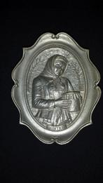 Oude Wanddecoratie afb. "WINTER" <> Plaquette, kleur TIN, Antiek en Kunst, Antiek | Wandborden en Tegels, Ophalen of Verzenden