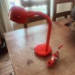 Vintage Hema bureau-/tafellamp, retro rood, jaren ’70/’80, Gebruikt, Snake light., Ophalen of Verzenden, Minder dan 50 cm