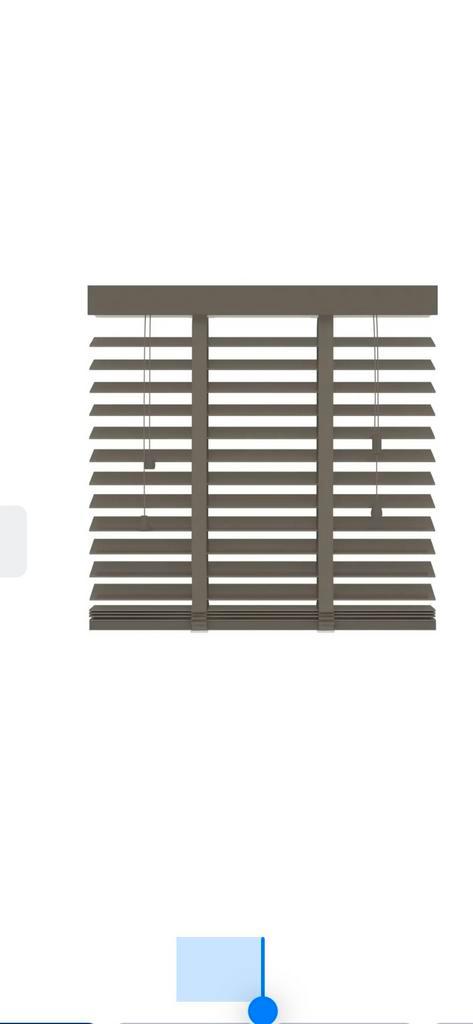 Gamma houten jaloezieën taupe, Huis en Inrichting, Stoffering | Gordijnen en Lamellen, Zo goed als nieuw, 200 cm of meer, Ophalen
