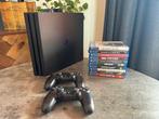 PlayStation 4 Pro (nieuwste model) + 2 controllers, 10 games, Spelcomputers en Games, Spelcomputers | Sony PlayStation 4, Met games