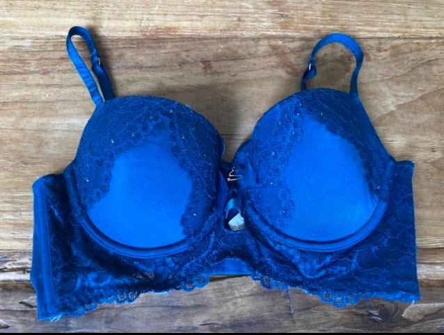 Padded blauwe beugel BH maat 75 D Sylvie, Ophalen of Verzenden, Blauw, BH