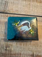 Te koop: antiek sigaretten doosje , koper met reiger erop, Antiek en Kunst, Antiek | Koper en Brons, Ophalen of Verzenden