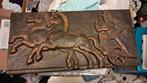 Bronzen Wandreliëf Romeinse Strijdwagen, Ophalen of Verzenden, Brons