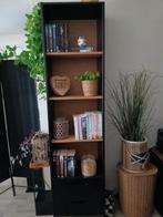 Woood boekenkast zwart met hout., Huis en Inrichting, Ophalen, 50 tot 100 cm, Zo goed als nieuw, 150 tot 200 cm