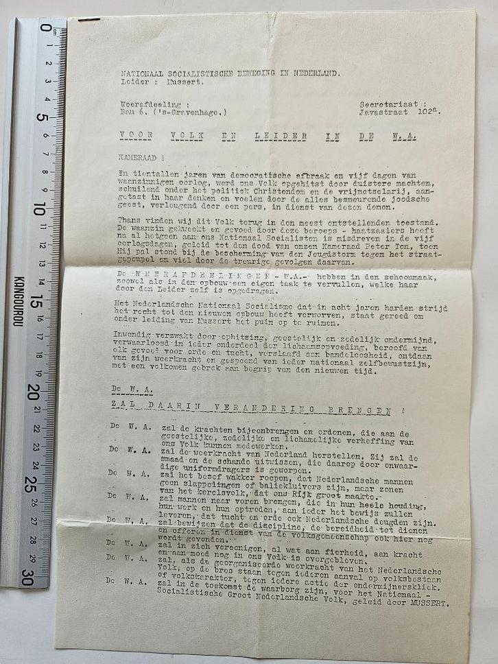 IN PRIJS VERLAAGD NSB: deelneming in de WA - Den Haag, Verzamelen, Militaria | Tweede Wereldoorlog, Overige soorten, Boek of Tijdschrift