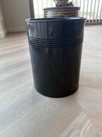 Zwarte Prullenbak - 32cm hoog, 25cm diameter, Ophalen, Gebruikt, Minder dan 10 liter, Metaal