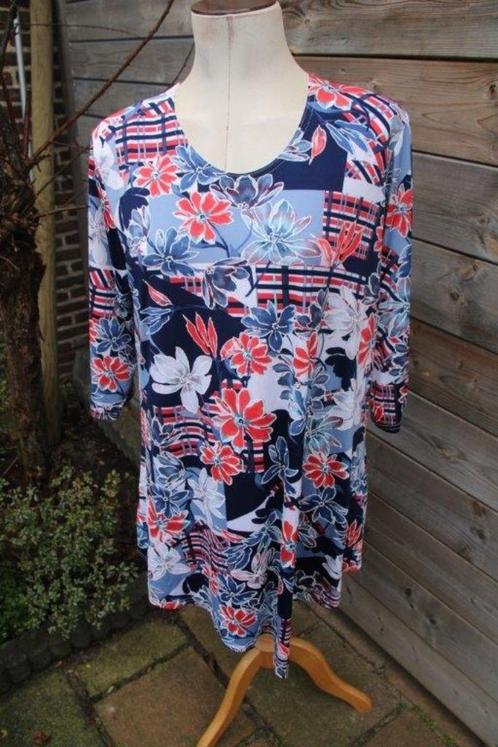 Tuniek blauw/ rood/ wit Magna mt 44/46 A-lijn Nieuw Vaste pr, Kleding | Dames, Blouses en Tunieken, Nieuw, Maat 42/44 (L), Blauw