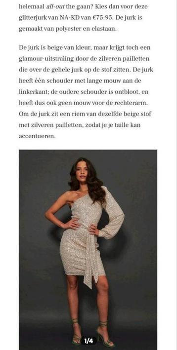 Mooie comfortabele pailletten feest jurk van NA-KD, maat S
 beschikbaar voor biedingen