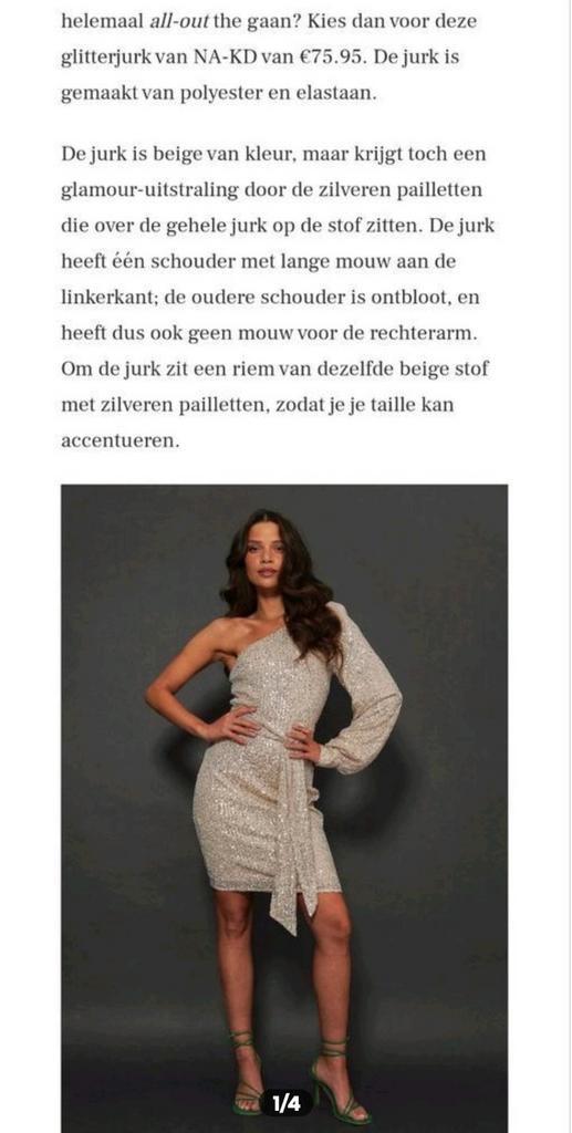 Mooie comfortabele pailletten feest jurk van NA-KD, maat S, Kleding | Dames, Gelegenheidskleding, Zo goed als nieuw, Overige typen