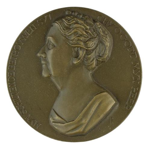 Penning Mari Andriessen : Jubileum Koningin Wilhelmina, 1938, Postzegels en Munten, Penningen en Medailles, Brons, Nederland, Verzenden
