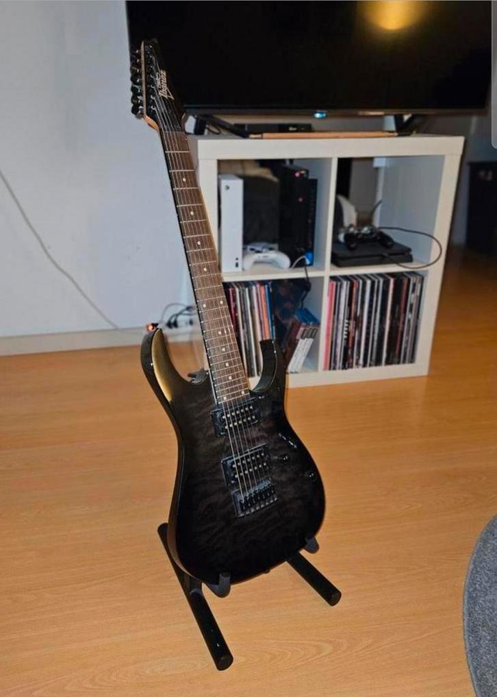 Ibanez electric guitar (7 strings, GRG7221QA-TKS), Muziek en Instrumenten, Snaarinstrumenten | Gitaren | Elektrisch, Zo goed als nieuw