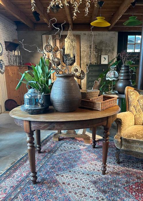 Brocante tafel - ovaal - hout - landelijk, Antiek en Kunst, Antiek | Meubels | Tafels, Ophalen
