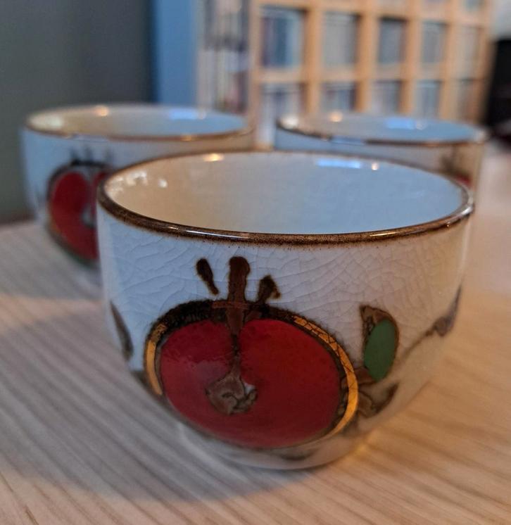 Vintage Kondou Sake Kommen Set van 3 - Japan, Huis en Inrichting, Keuken | Servies, Gebruikt, Kom(men), Overige stijlen, Keramiek