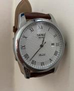 Nieuw  herenhorloge met bruine lederen band., Sieraden, Tassen en Uiterlijk, Horloges | Heren, Ophalen of Verzenden, Nieuw, Leer