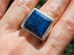 Vanoli 925 zilveren ring met ruwe saffier maat 21,75, Vanoli, 20 of groter, Blauw, Amsterdam