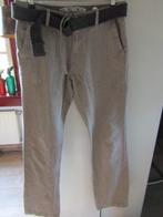 D1073 CONSTRUCTION mt W32 broek chino beige ruit linnen, Kleding | Heren, Overige kleuren, Verzenden, Construction, W32 (confectie 46) of kleiner