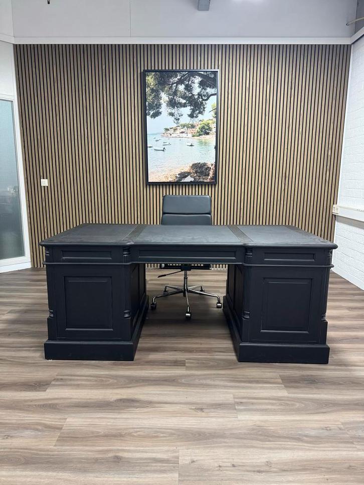 Klassiek bureau met bureaustoel, Huis en Inrichting, Bureaustoelen, Gebruikt, Bureaustoel, Zwart, Ophalen