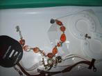 Armband 1x WitBruin Parijs 1 x Steen Oranje 1x Oorbellen Wit, Overige materialen, Verzenden, Met edelsteen, Nieuw