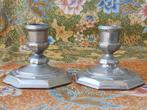 Mooi stel antieke silverplate kandelaars uit Engeland 1920.