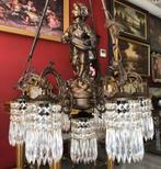 Kristallen kroonluchter / hanglamp antiek barok beeld brons, Ophalen of Verzenden, Overige materialen, Antiek / klassiek