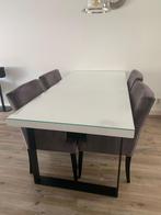 Eettafel + 6 stoelen, Huis en Inrichting, Ophalen, Eikenhout, 200 cm of meer, 50 tot 100 cm