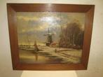 Mooi schilderij van A, van Schaik op board van winters lansc, Antiek en Kunst