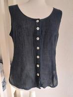 Zwarte mouwloze top gilet met knopen valt als maat M/L, Maat 38/40 (M), Zwart, Ophalen of Verzenden, Zonder mouw