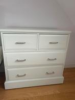 Licht groene houten ladekast met 4 laden, Huis en Inrichting, Gebruikt, 100 tot 150 cm, 3 of 4 laden, Grenenhout