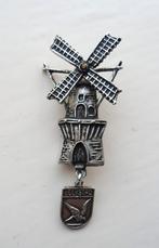 Broche Molen met draaiende wieken. Lelystad., Ophalen of Verzenden, Zo goed als nieuw, Zilver, Overige materialen