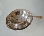 Verzilverd theezeefje + lekbakje van Keltum posthoorn, Antiek en Kunst, Antiek | Bestek, Ophalen of Verzenden