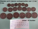Zweden, set van 19 stuks ijzeren oorlogsmunten 1942/1950, Ophalen of Verzenden, Overige landen, Setje