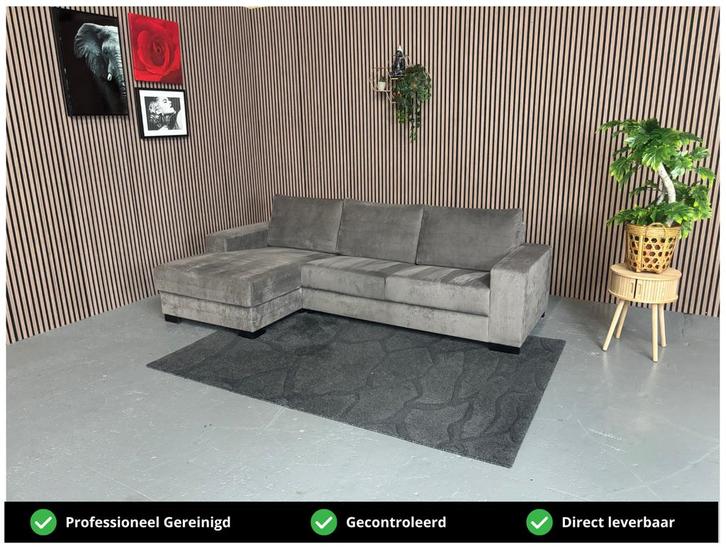 GRATIS LEVERING Loungebank Grijs 270x150 REFURBISHED, Huis en Inrichting, Banken | Bankstellen, Zo goed als nieuw, Hoekbank, Vierpersoons of meer