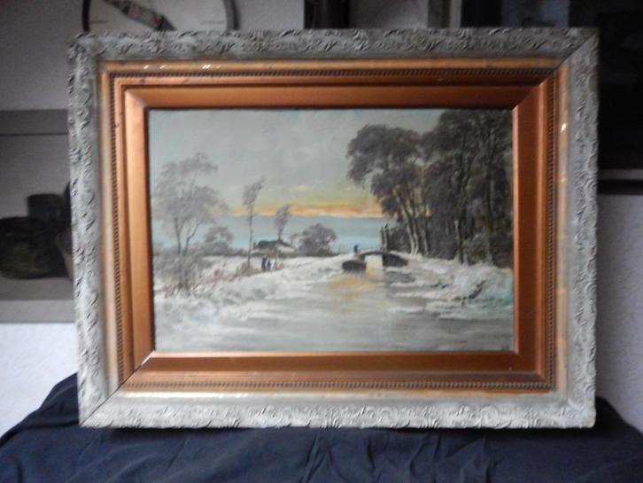 Schilderij 'winterlandschap', Antiek en Kunst, Kunst | Schilderijen | Klassiek, Ophalen