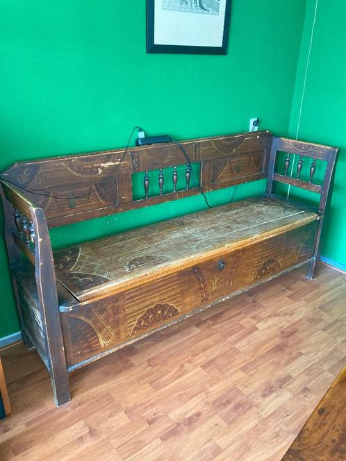 Prachtige Antieke Russische Kerkbank Omstreeks 1850, Antiek en Kunst, Antiek | Meubels | Stoelen en Banken, Ophalen