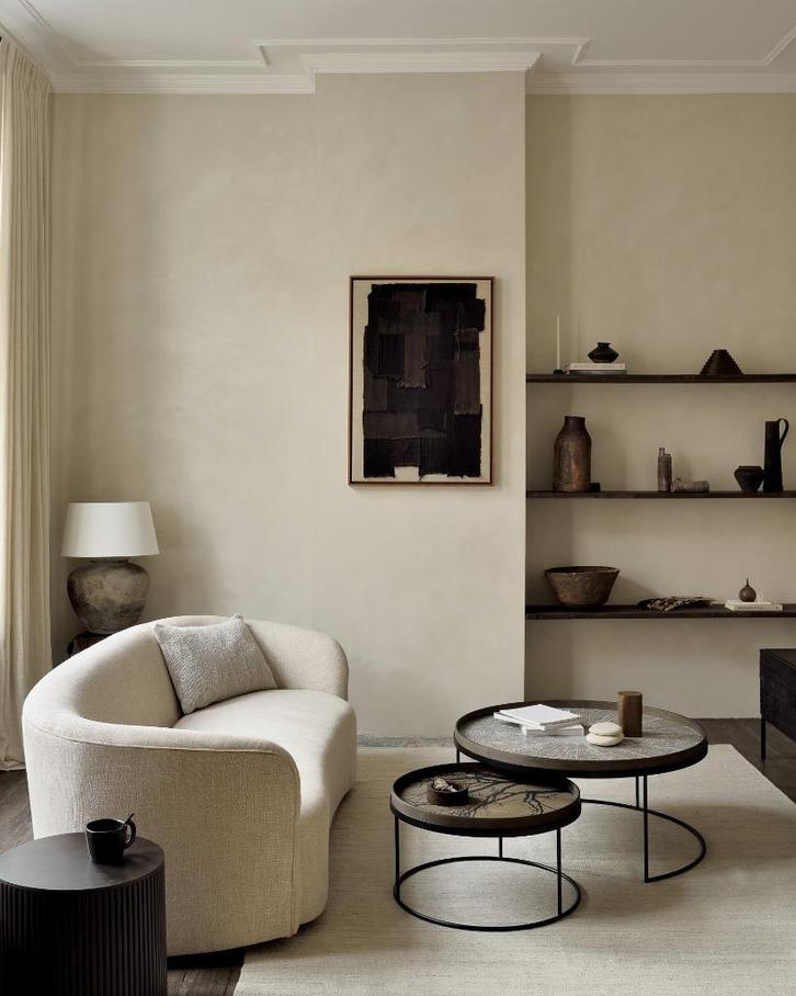 Dienblad koffietafel set van Ethnicraft, Huis en Inrichting, Tafels | Salontafels, Zo goed als nieuw, Minder dan 50 cm, 50 tot 100 cm