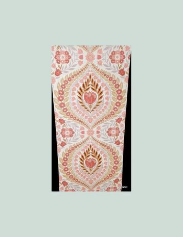 3713 Retro behang vintage roze tulp en bloemenkrans swiet  beschikbaar voor biedingen