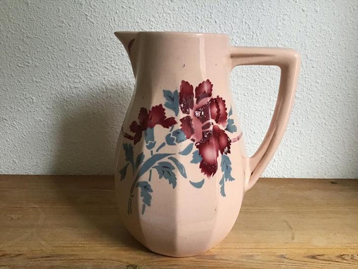 Oude Franse water kan. Roze kan merk St. Amandinoise., Antiek en Kunst, Curiosa en Brocante, Ophalen of Verzenden