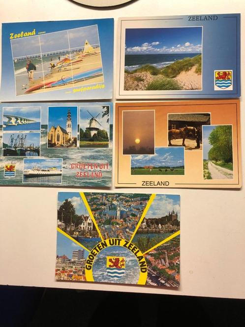 5 Ansichtkaarten gelopen Zeeland Groeten uit Zeeland A, Verzamelen, Ansichtkaarten | Nederland, Gelopen, Zeeland, Ophalen of Verzenden
