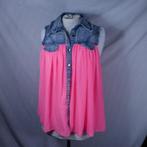 Gave aparte blouse.Spijker met roze.Mt S.Merk Azaka Paris, ., Ophalen of Verzenden, Zo goed als nieuw, .