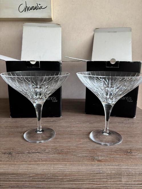 2 Atlantis Crystal Kristallen Glazen, Antiek en Kunst, Antiek | Glas en Kristal, Ophalen of Verzenden